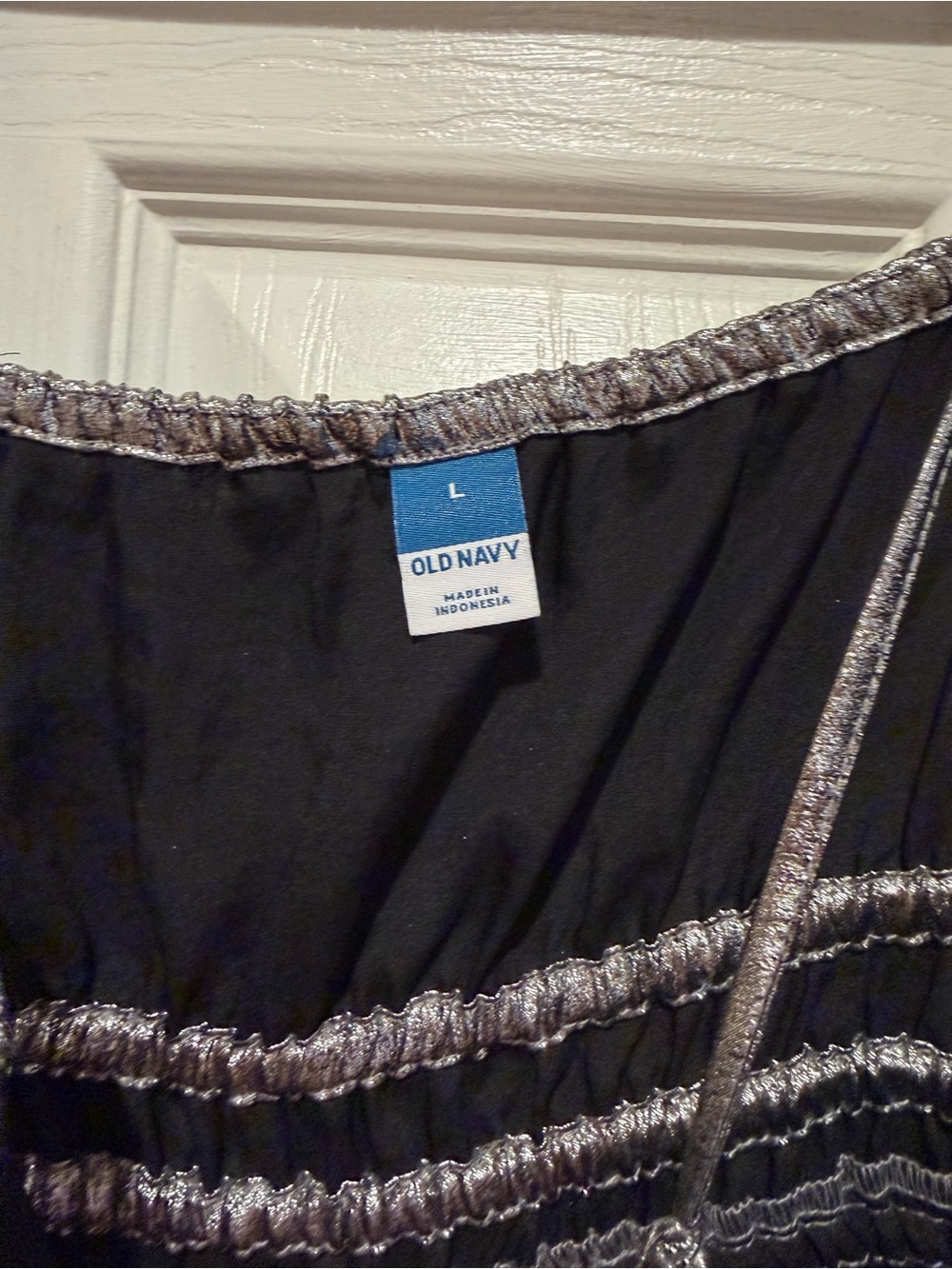 Old Navy Black Dress with Metallic Silver Accents - Picture 4 of 5